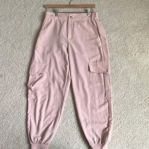 Zara pants, baby pink color. Silk material. Nee and strechy waist band